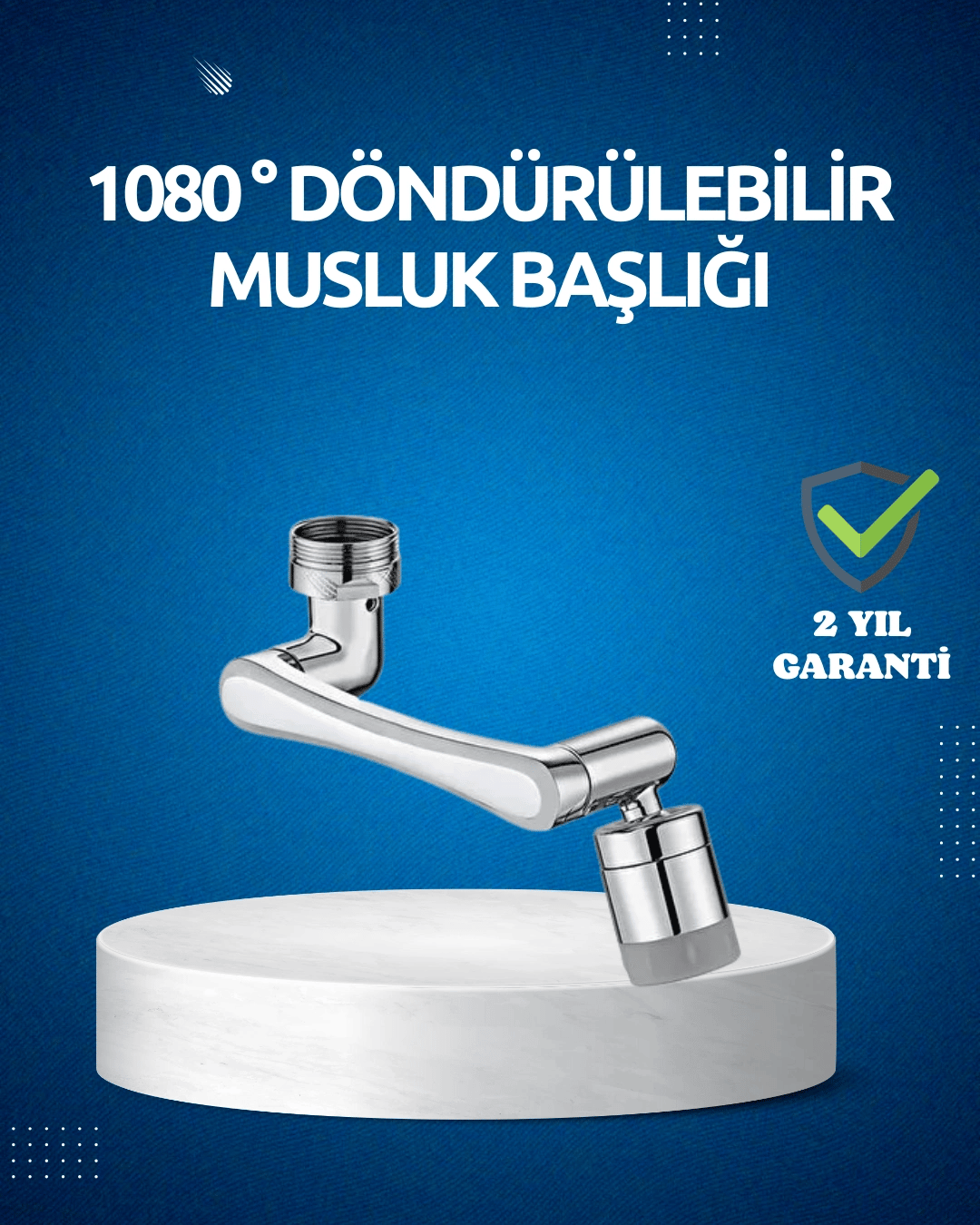 Dönen Musluk Başlığı 1080 Derece Ayarlanabilir Filtreli Sprey Uç