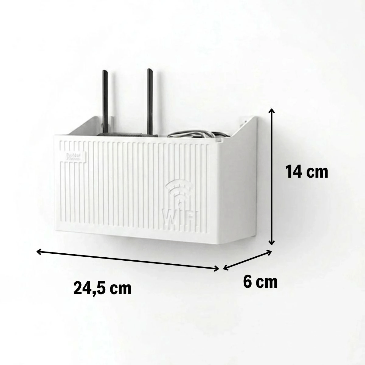 Duvar Tipi Wi-fi Modem Saklama Kutusu(beyaz) – Kablo Düzenleyici Router Raf Organizer Bx40