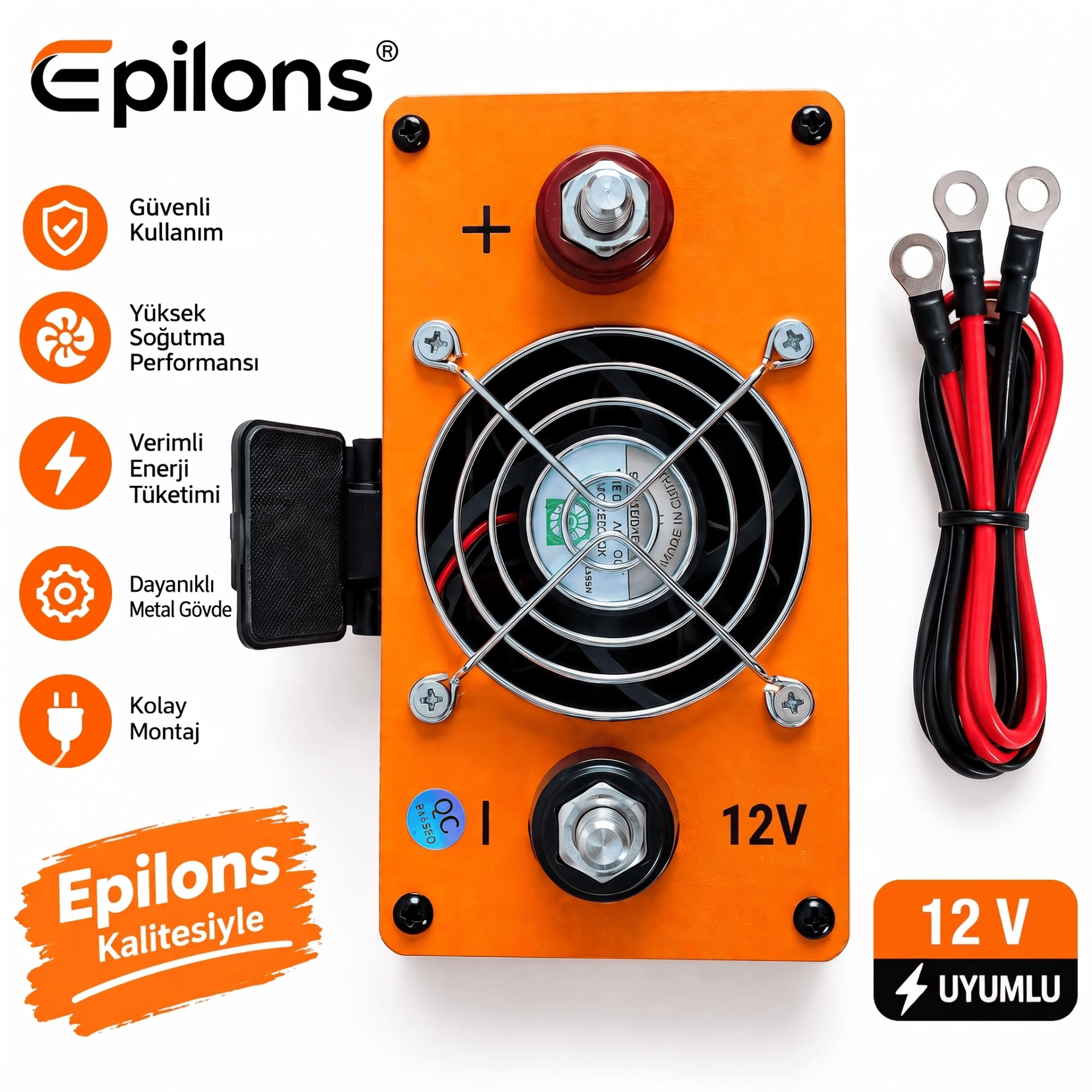 Eco Lounge 1000W Tam Sinüs İnverter 12V DC 220V AC Çevirici USB Çıkışlı Araç Karavan Solar Güç Dönüştürücü