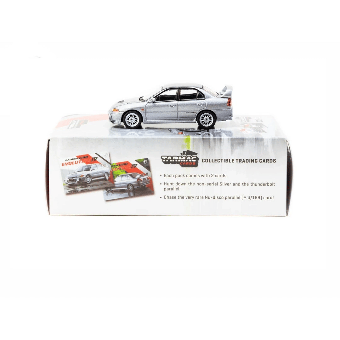 Eco Lounge 1/64 Mitsubishi Lancer GSR lution IV Silver with Tarmac Cards