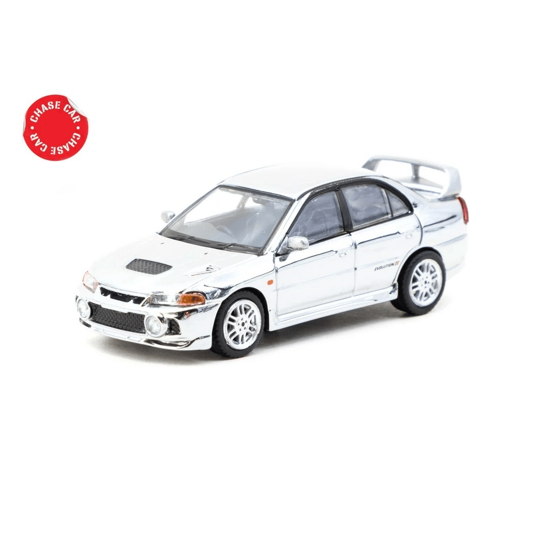 Eco Lounge 1/64 Mitsubishi Lancer GSR lution IV Silver with Tarmac Cards