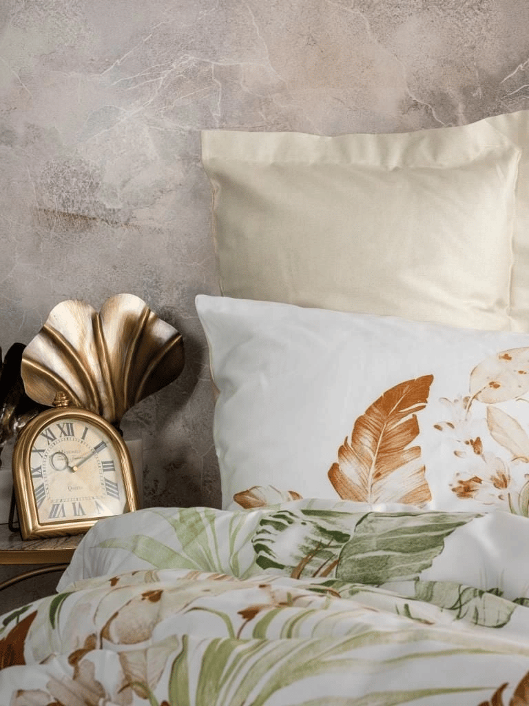 Eco Lounge Çift Kişilik Saten Nevresim Takımı Luster Bej