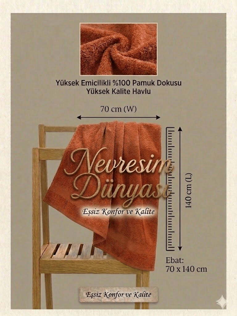 Eco Lounge Prime Havlu 70x140 Kiremit