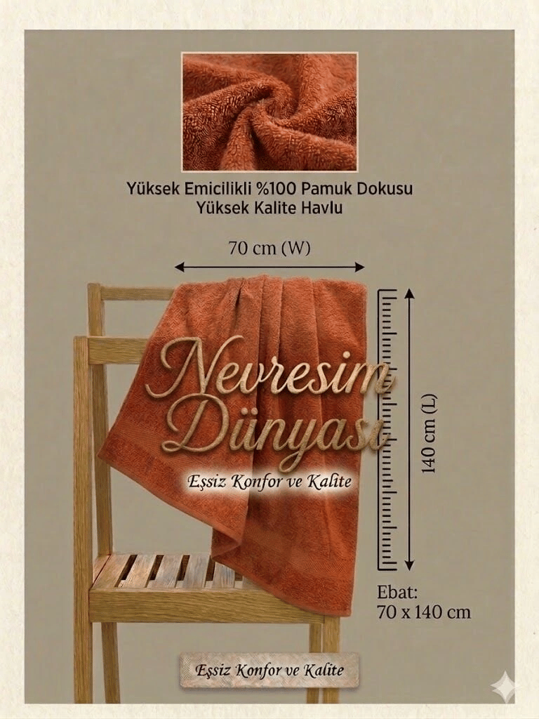 Eco Lounge Prime Havlu 70x140 Kiremit