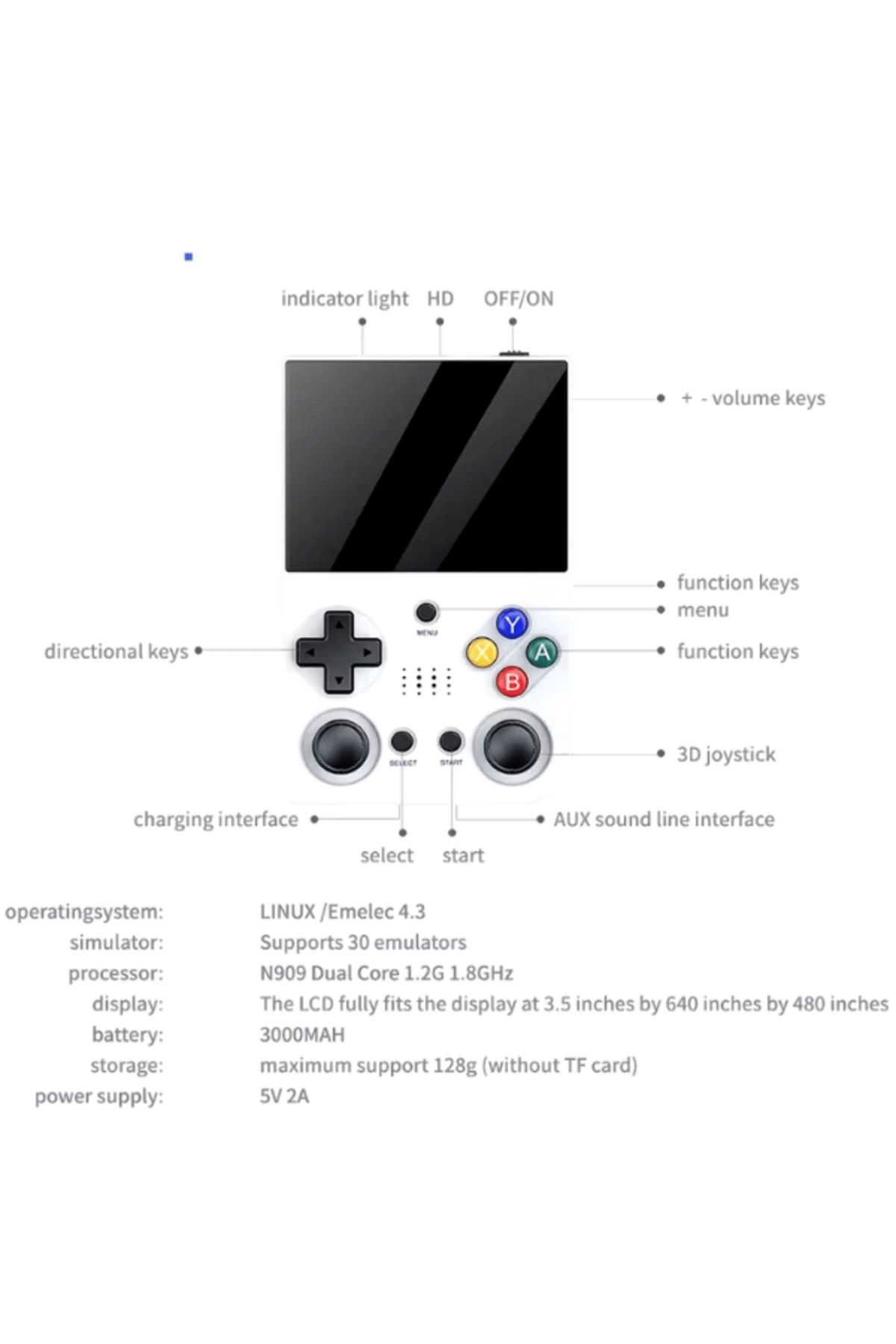 El Atarisi 3.5 UltraHd Ekran Gamepad Retro Atari PSP/PS1/NeoGeo Fıfa Gta 20.000 Games Oyun Konsolu