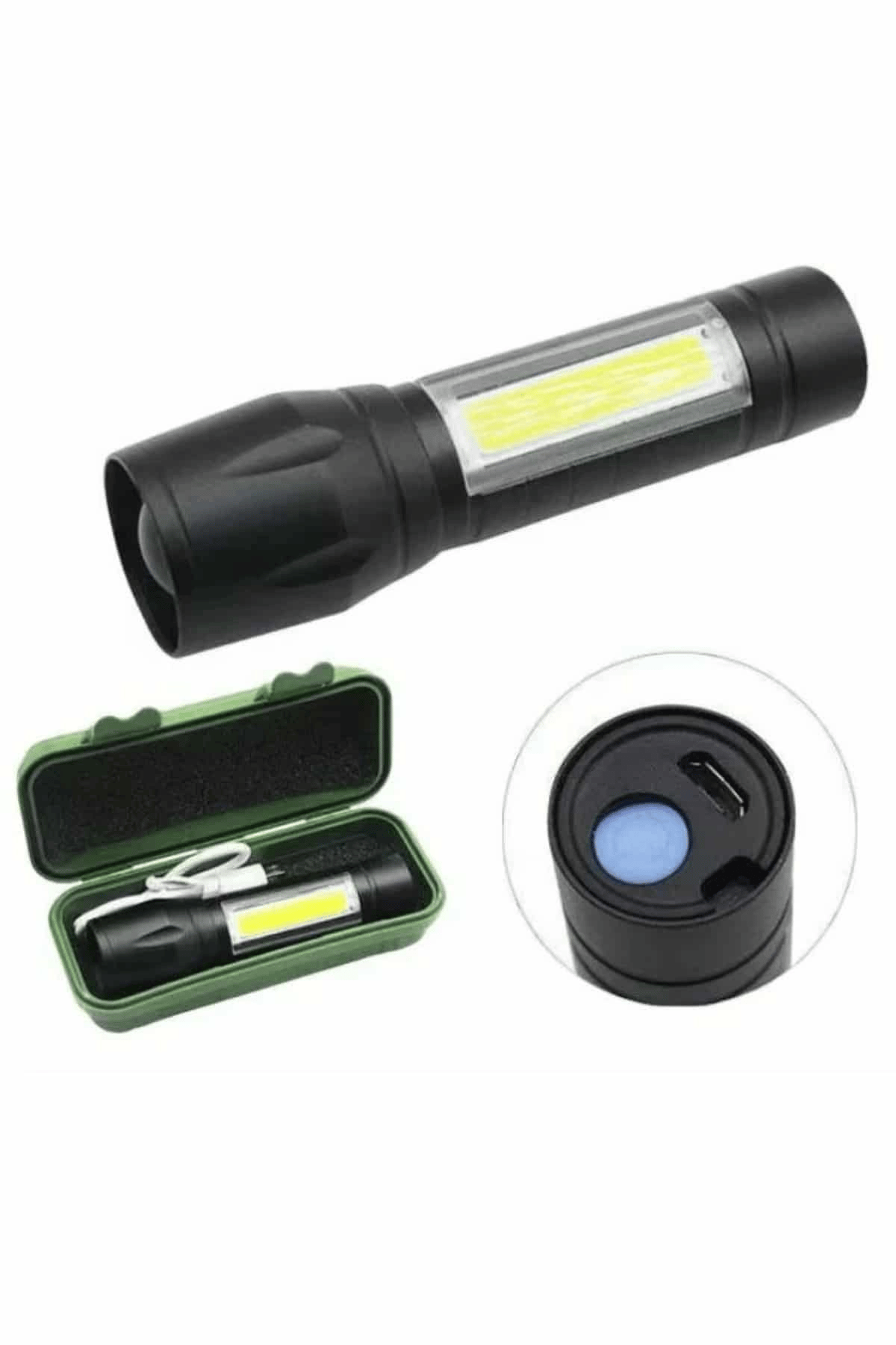 EL Feneri Uzun Menzilli Usb Şarj Edilebilir Kamp Lambası