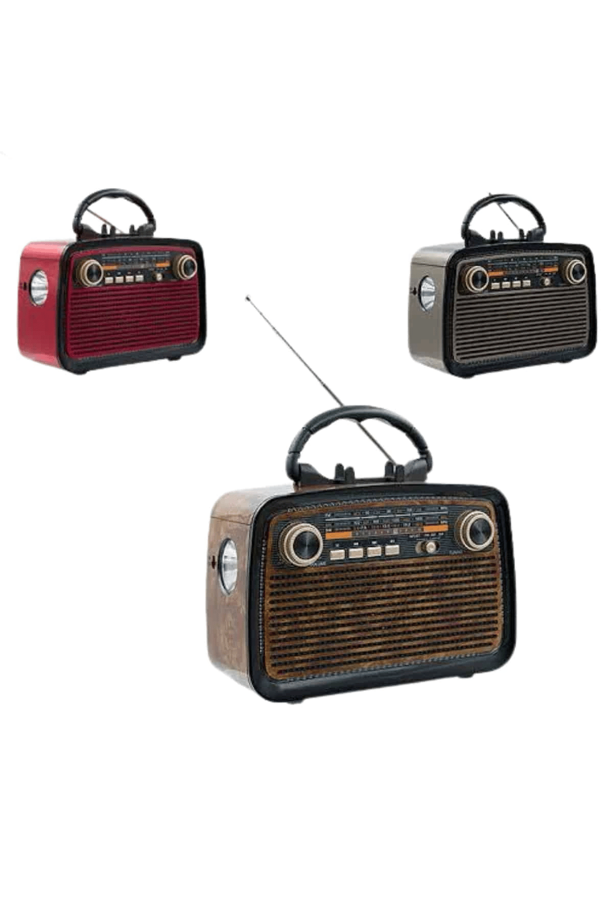 Eskitme Nostalji Tasarımlı Bluetoothlu Nostalji Radyo Ahşap Nostaljik Görünümlü