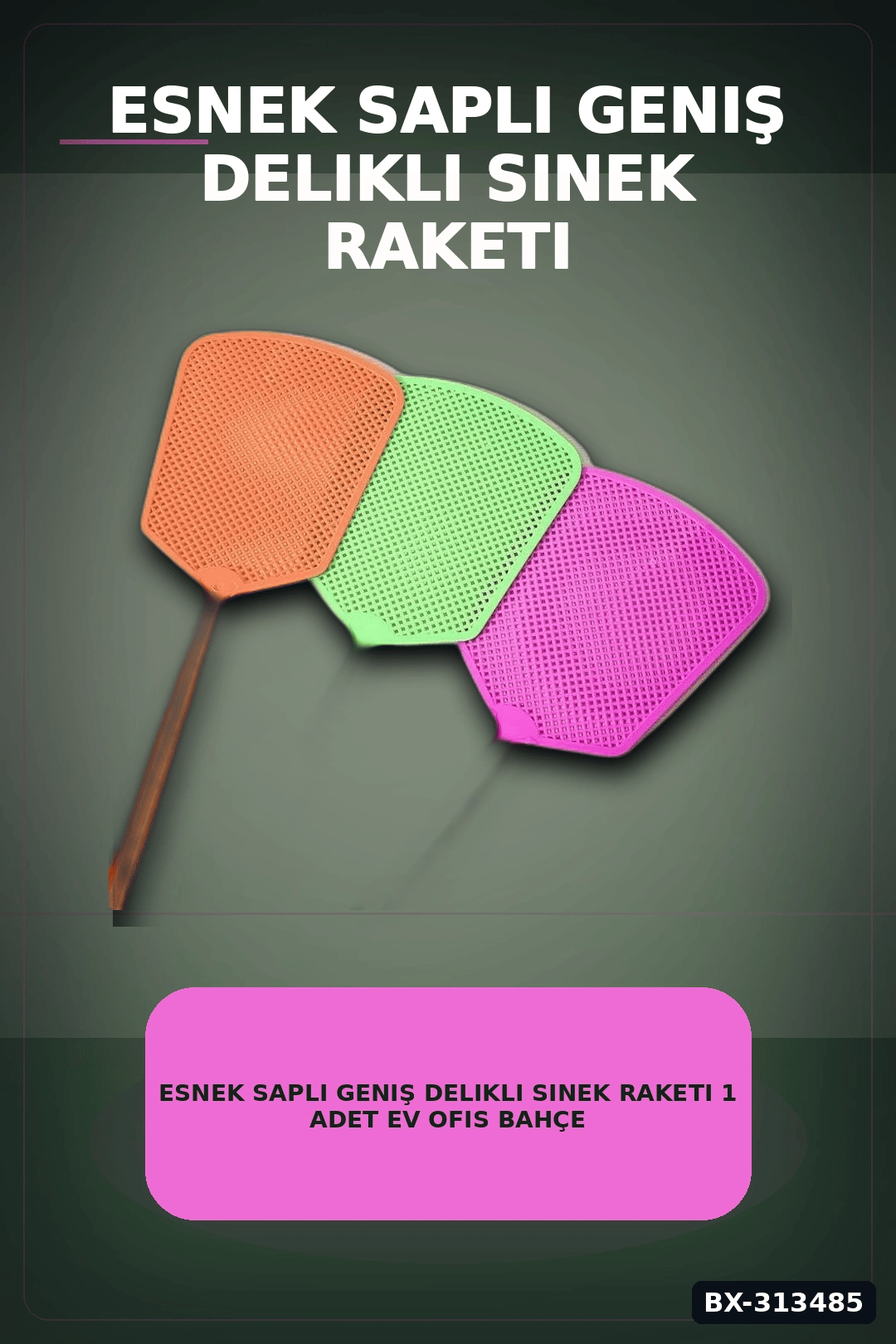 Esnek Saplı Geniş Delikli Sinek Raketi 1 Adet Ev Ofis Bahçe Yazlık Kullanımı BX-313485