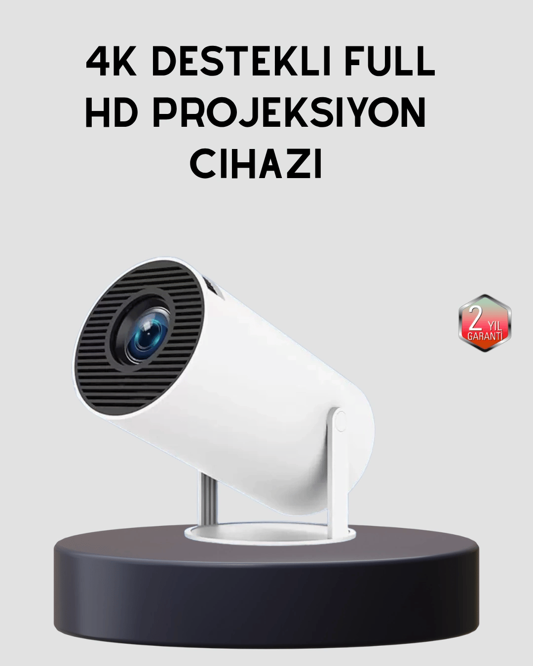 Ev Sineması Projeksiyon Cihazı – 160 ANSI Lümen, 4K Uyumlu ve Kablosuz Görüntü Aktarımı