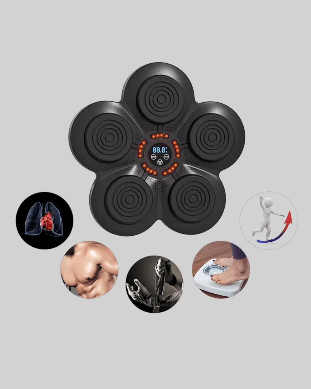 Evde Fitness İçin Akıllı Boks Makinesi Işıklı Vuruş Noktalı Bluetoothlu