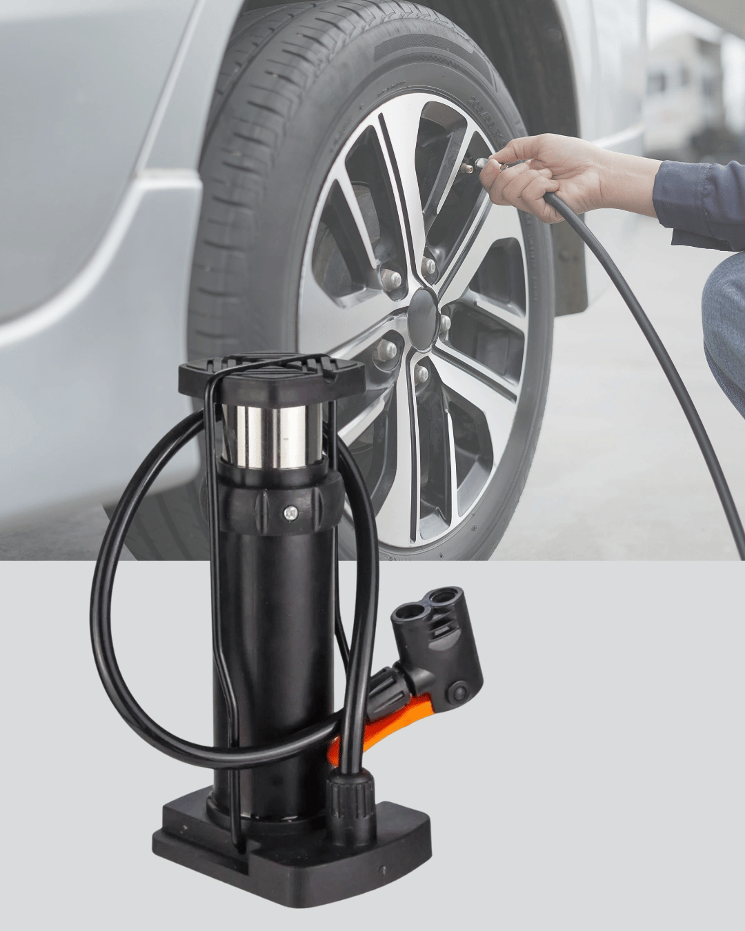 Extra Güçlü Ayak Pompası Otomobil Motosiklet Bisiklet Uyumlu