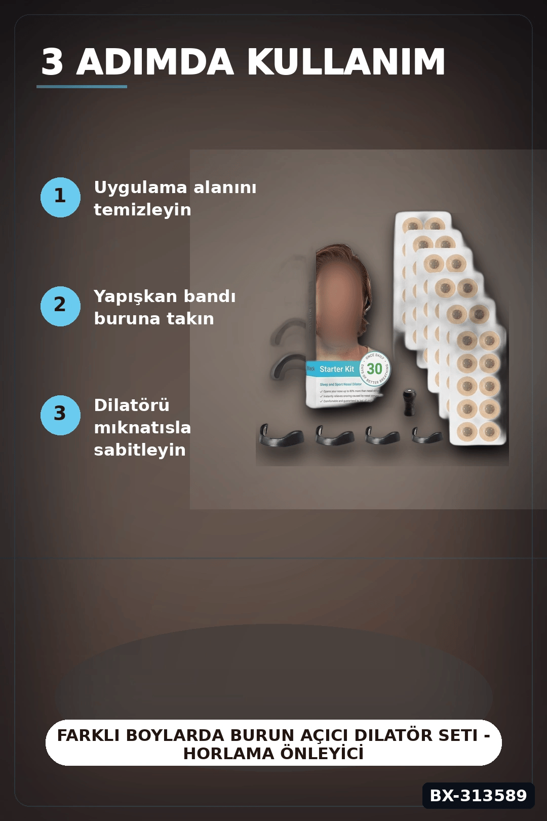 Farklı Boylarda Burun Açıcı Dilatör Seti - Horlama Önleyici Starter Kit BX-313589