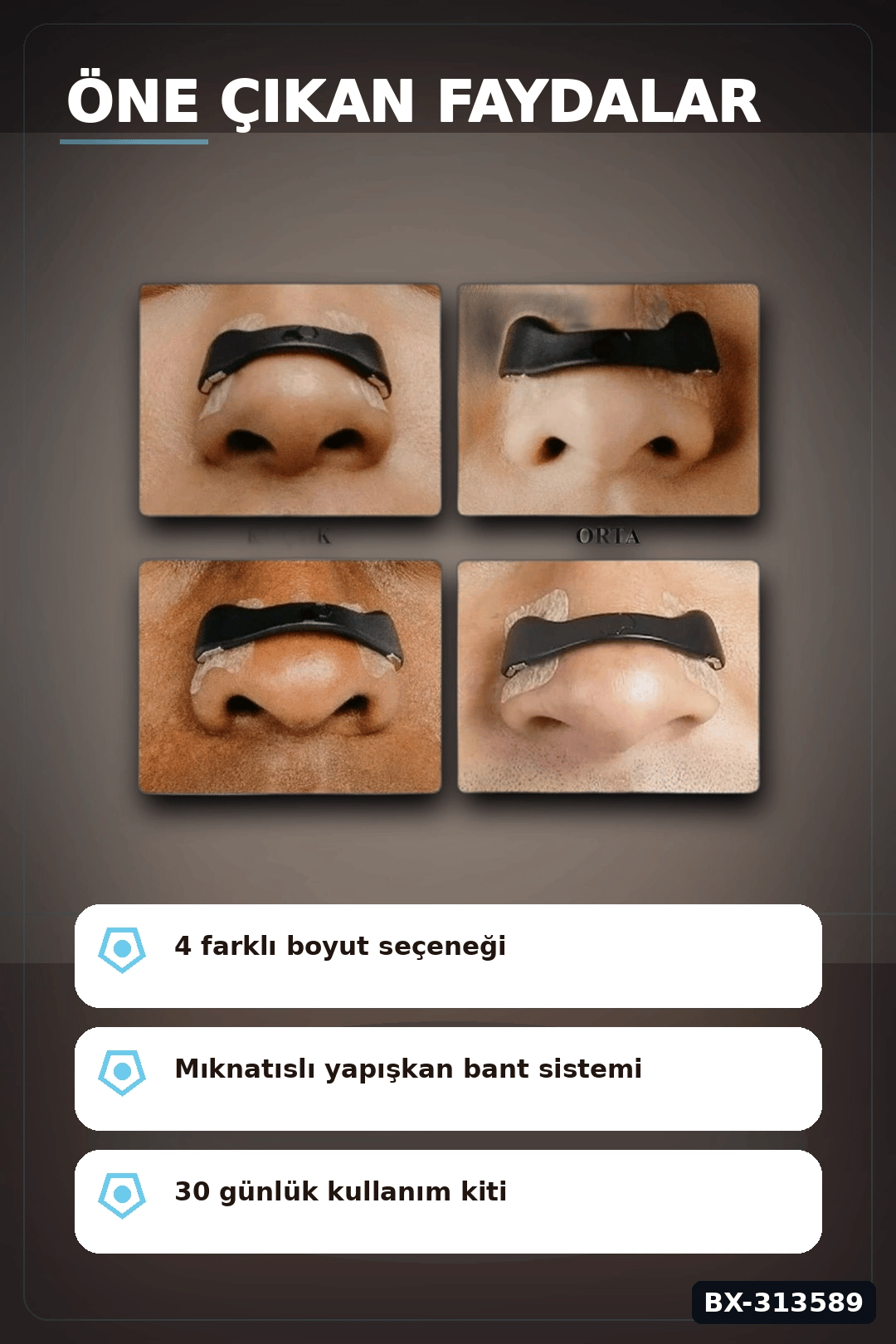 Farklı Boylarda Burun Açıcı Dilatör Seti - Horlama Önleyici Starter Kit BX-313589