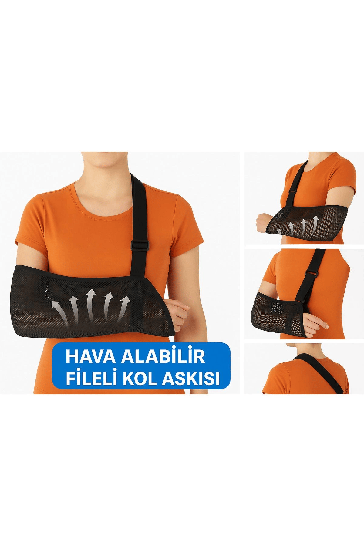 Fileli Ortopedik Kol Askısı Ayarlanabilir Hava Alan Kırık Çıkık İncinme için Kol Sabitleyici Destek