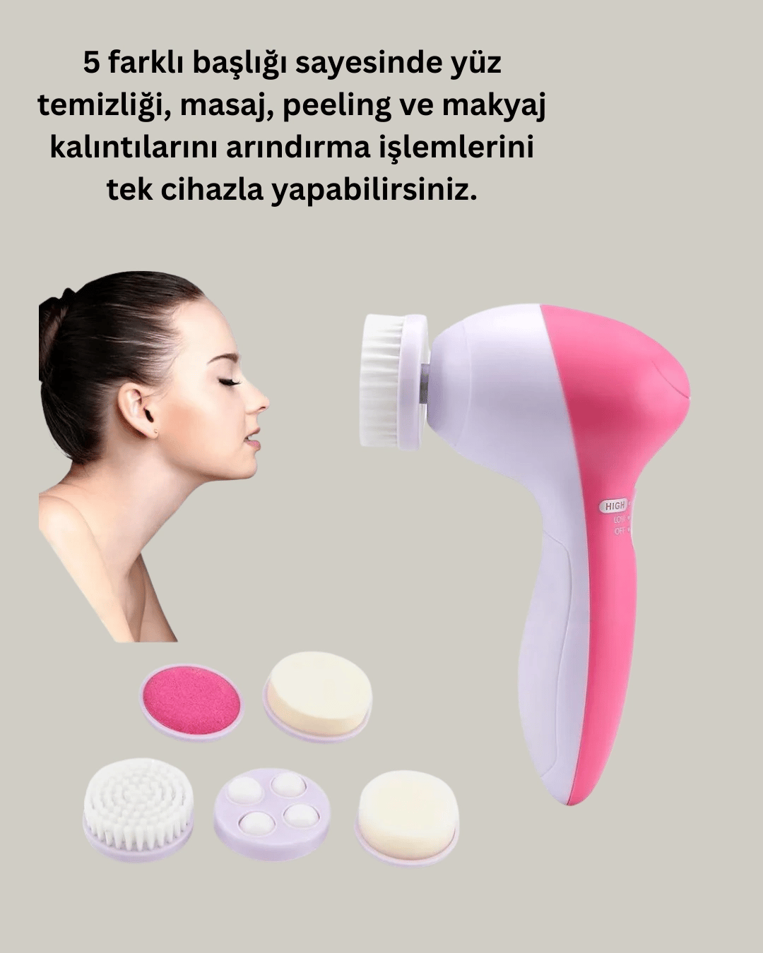 Fırçalı Yüz Temizleme ve Spa Masaj Cihazı