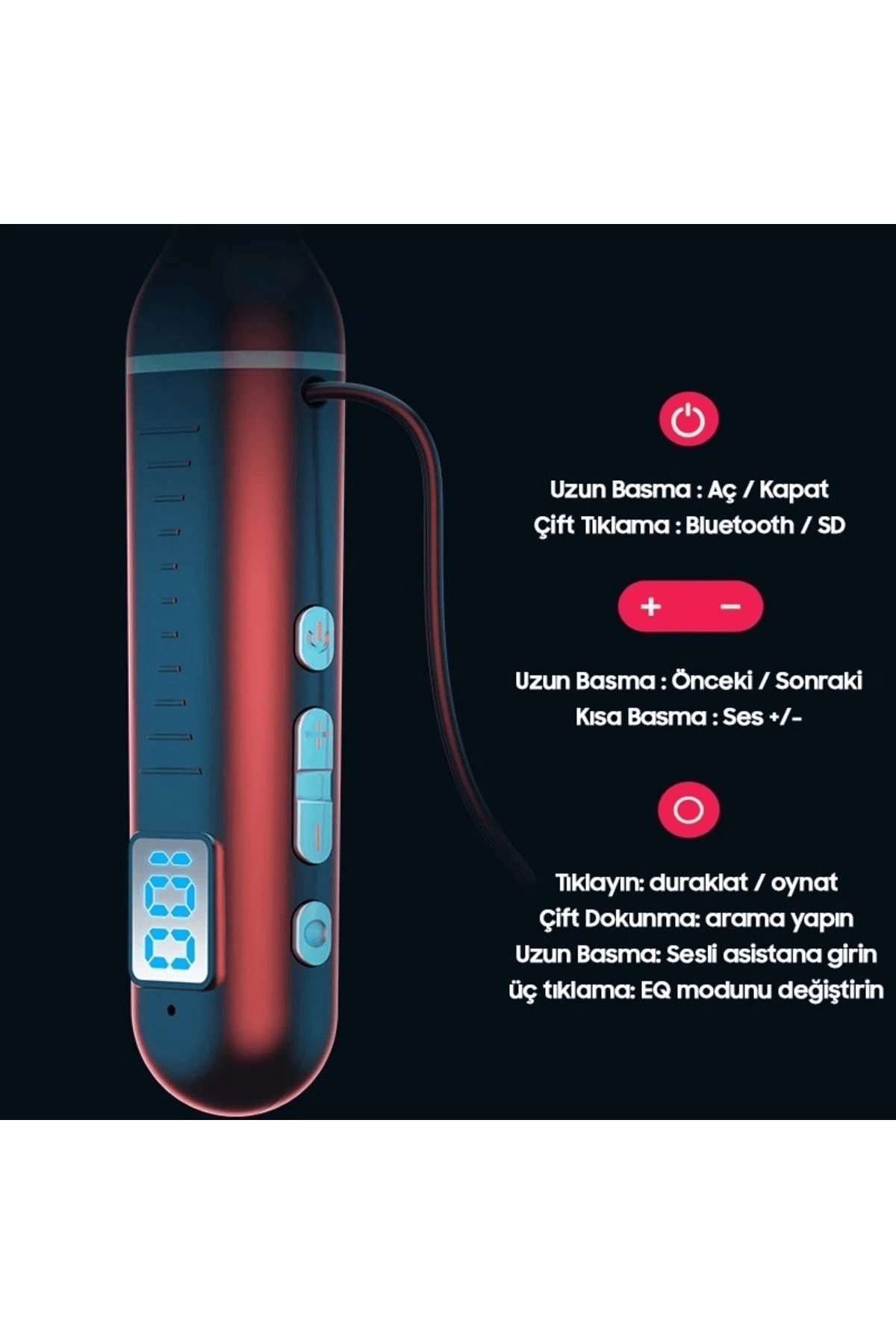 Fitness Tutkunu Boyundan Askılı Bluetooth Kulaklık 130 Saat Çalma Süresi
