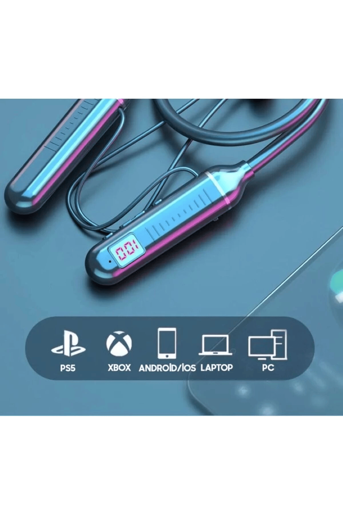 Fitness Tutkunu Boyundan Askılı Bluetooth Kulaklık 130 Saat Çalma Süresi