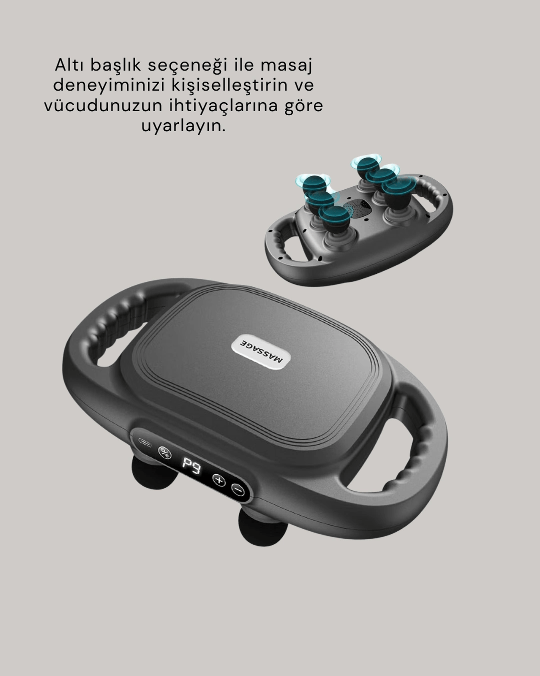 Fonksiyonlu Şarjlı Masaj Aleti 6 Başlık 2000 mAh Ergonomik Gövde Yeni Nesil