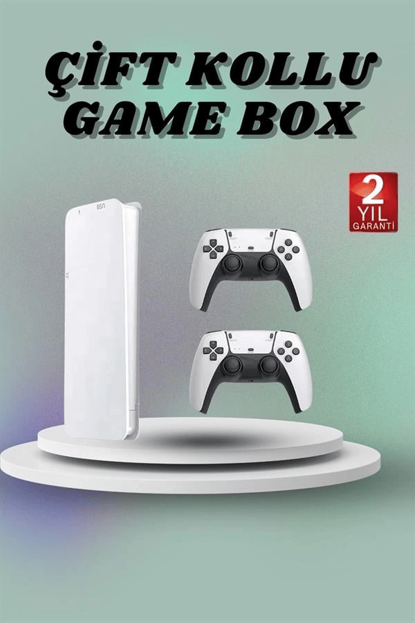 Game Box 3D Çift Oyun Kollu 4K HD Ekran 20000'den Fazla Oyun Seçeneği 2.4G Kablosuz