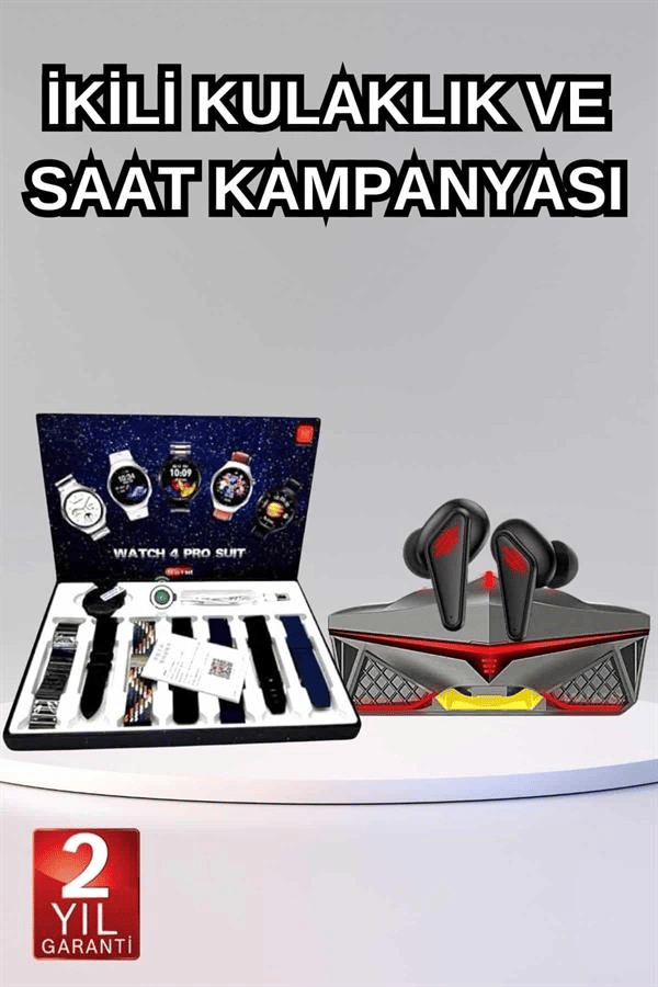 Gamer Oyuncu Seti Bluetooth Kulaklık Ucuz Kaliteli Yeni Nesil Akıllı Saat