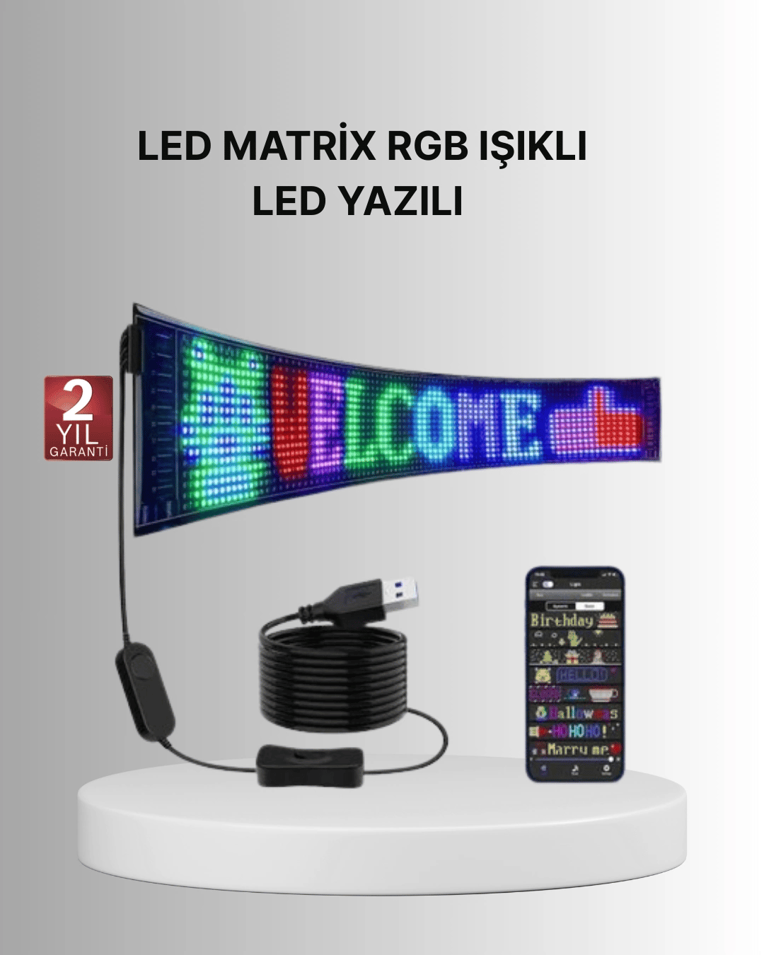 Gece Kullanıma Uygun  Pixel RGB LED Panel Estetik Atmosfer Işığı