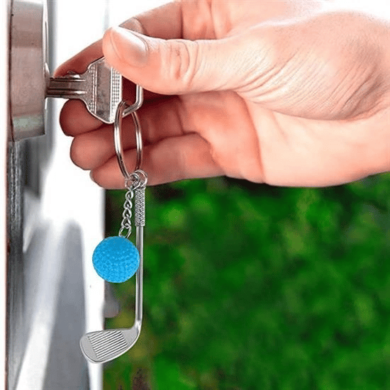 Gerçekçi Golf Tasarımlı Şık Anahtarlık Kolye Çanta Süsü Golf Keychain Bx40