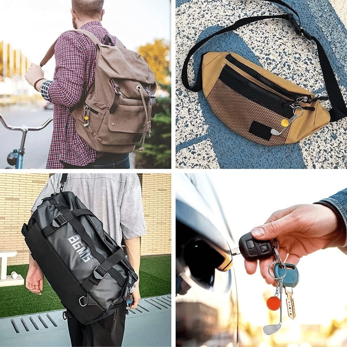 Gerçekçi Golf Tasarımlı Şık Anahtarlık Kolye Çanta Süsü Golf Keychain