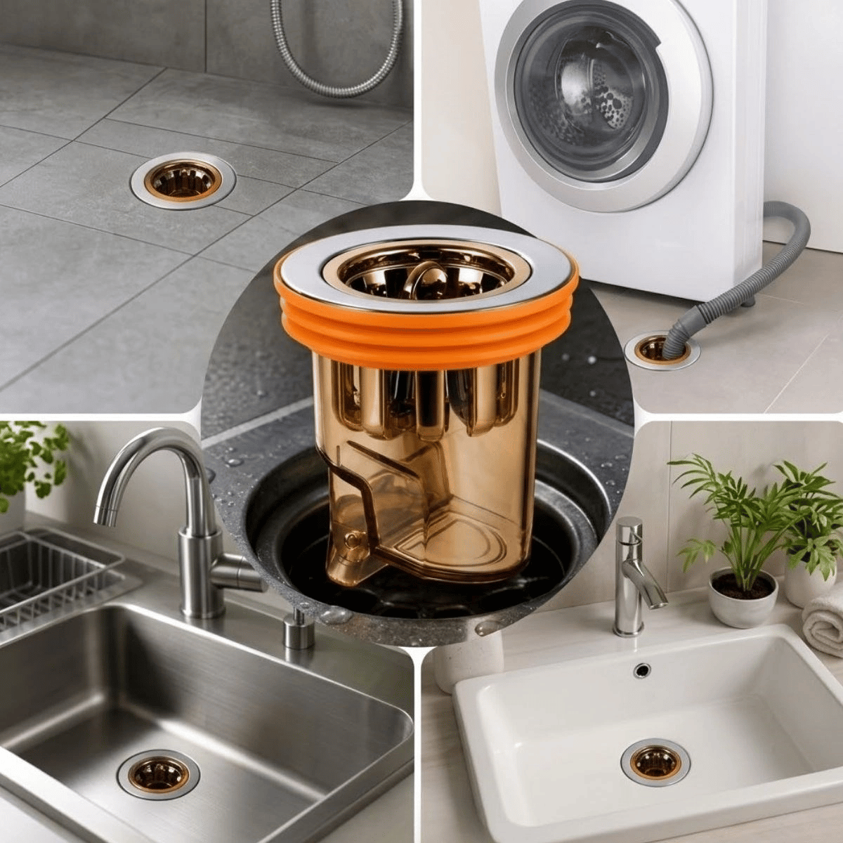 Gider Kokusu Ve Böcek Önleyici Gider Kapağı, Duş Ve Lavabo İçin Geri Akış Önleyici Plastik Yer Süzgeci Kapağı Bx40