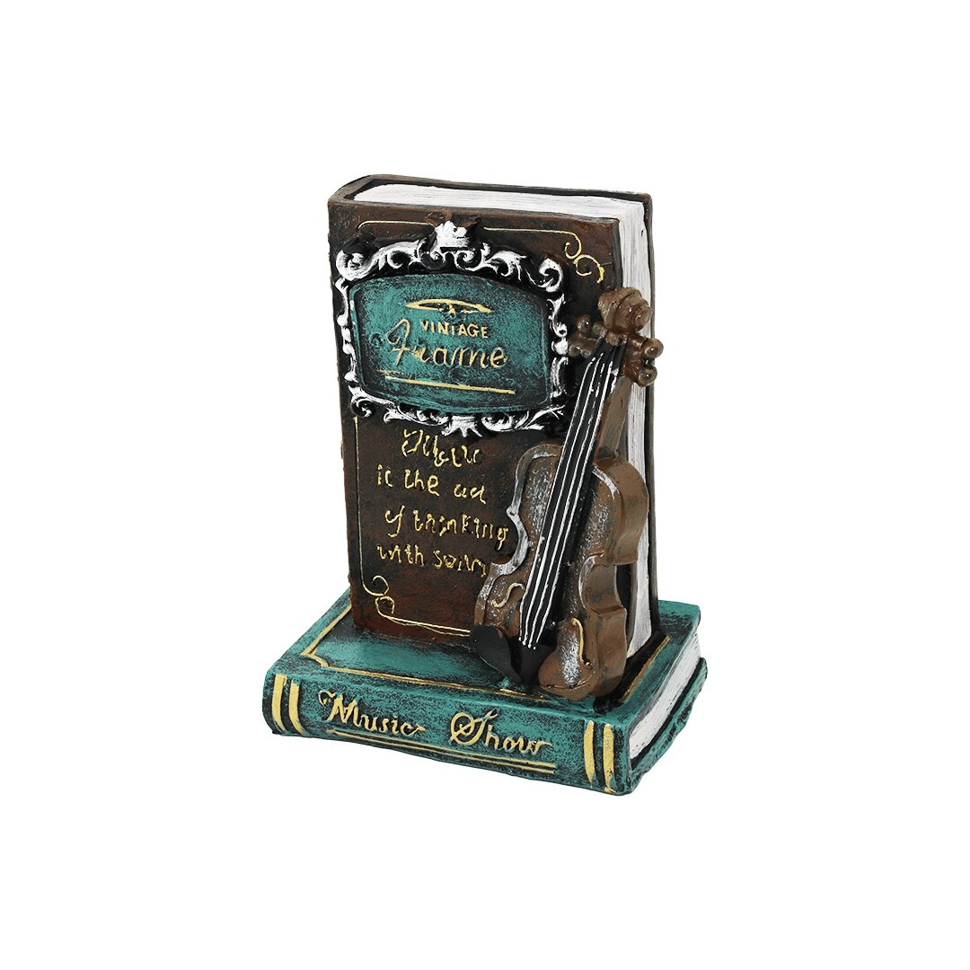 Gitar - Kitap Vintage Dekoratif Biblo - Kumbara 21x14x10cm Reçine Bx40