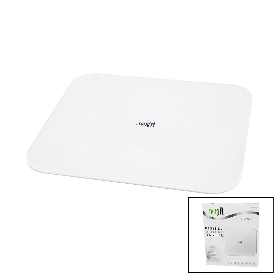 Gizli Ekran -soft Beyaz Cam Zemin  Dijital Baskül Terazi 180kg Sensör -led Ekran -oda℃ Tf-1070 Bx40