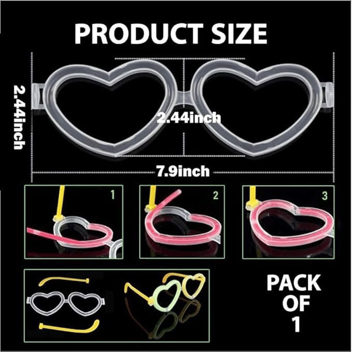 Glow Kalpli Fosforlu Gözlük 6’lı Renkli Set – Neon Parti Bx40