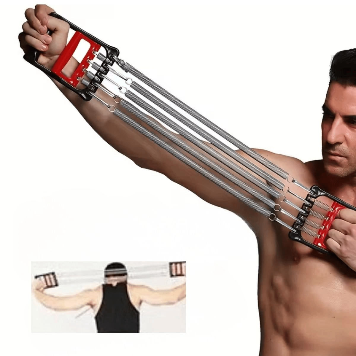 Göğüs Genişletme Ve Kuvvet Egzersiz Aleti – 5 Yaylı 5 Kademeli Ayarlanabilir Fitness Ve Kuvvet Antrenmanı Ekipmanı Bx40