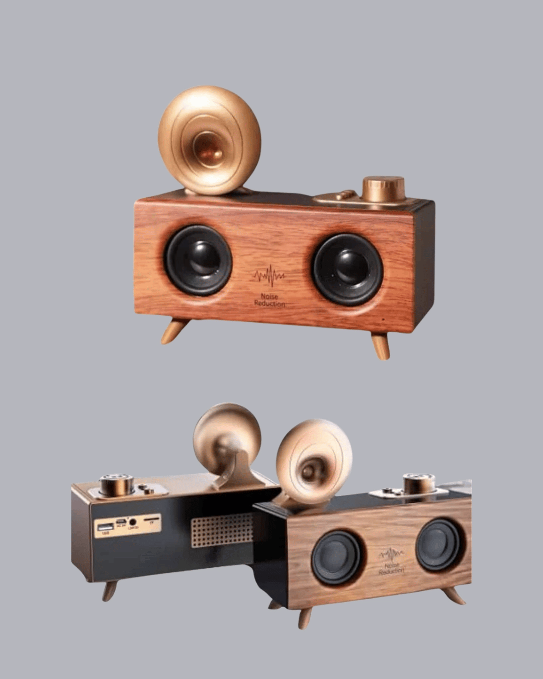 Gramafon Tasarımlı Bluetooth Hoparlör 3D Ses Teknolojili Çok Fonksiyonlu