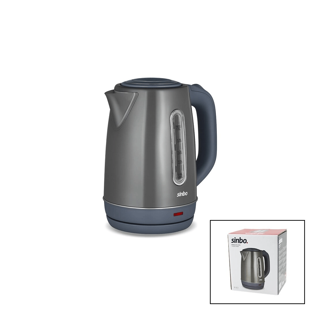 Gri Çelik Kettle Su Isıtıcısı Kablosuz Kullanım 1.8lt 360 Derece Dönebilme Otomatik Kapanma Sk-8031 Bx40