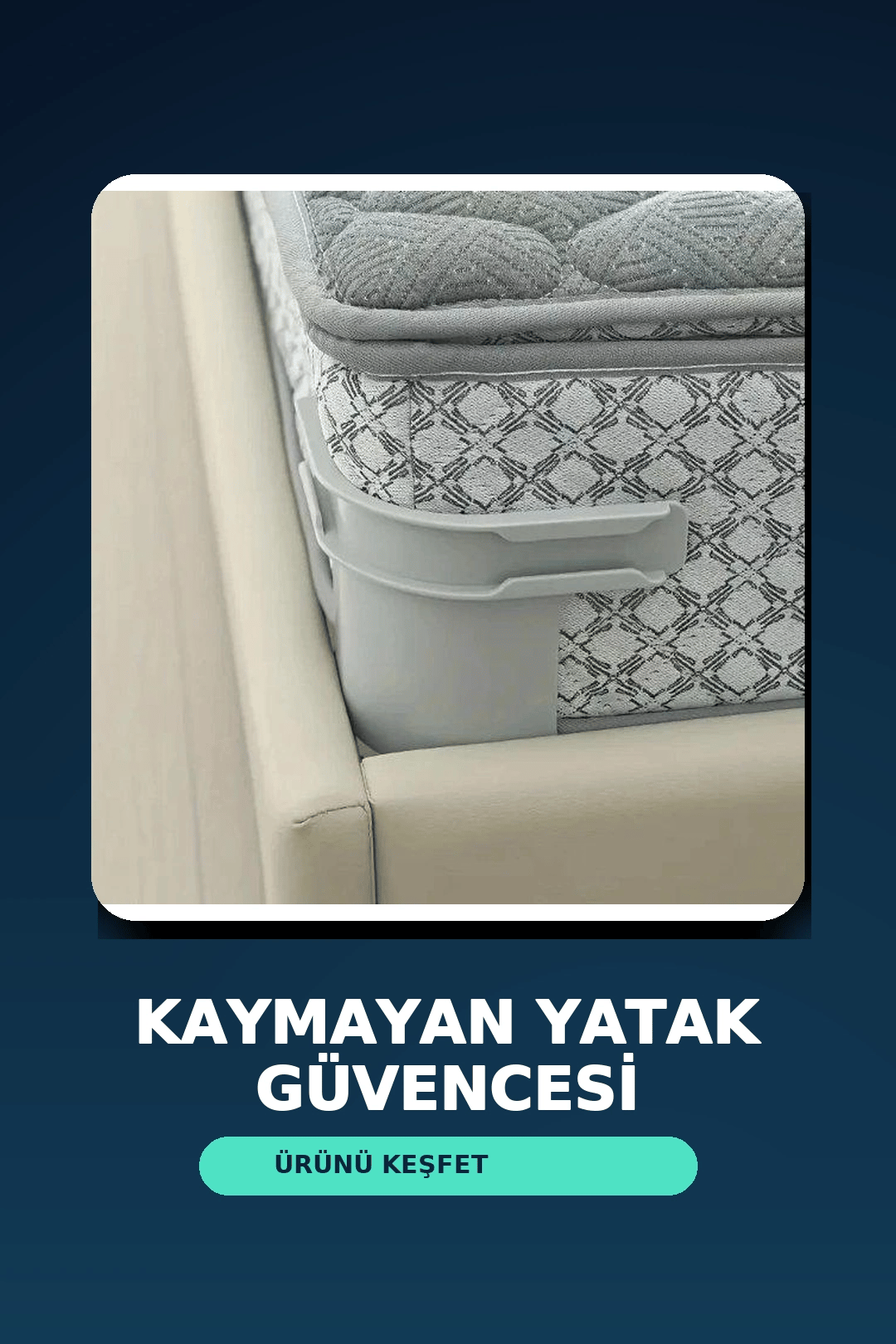 Gri Plastik Yatak Sabitleme Klipsi - Kaymaz Yatak Tutucu, Yatak Çerçevesine Sabitleme Aparatı