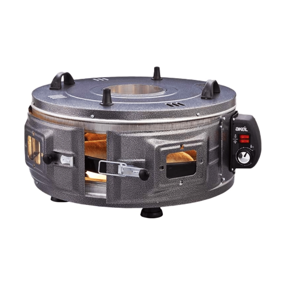 Gross Yuvarlak Davul Fırın Standart Ayarlanabilir Termostat = 50°c-320°c 1300w - 53cm Alüminyum Tepsi Ön - Üst Gözetleme Camı Bx40
