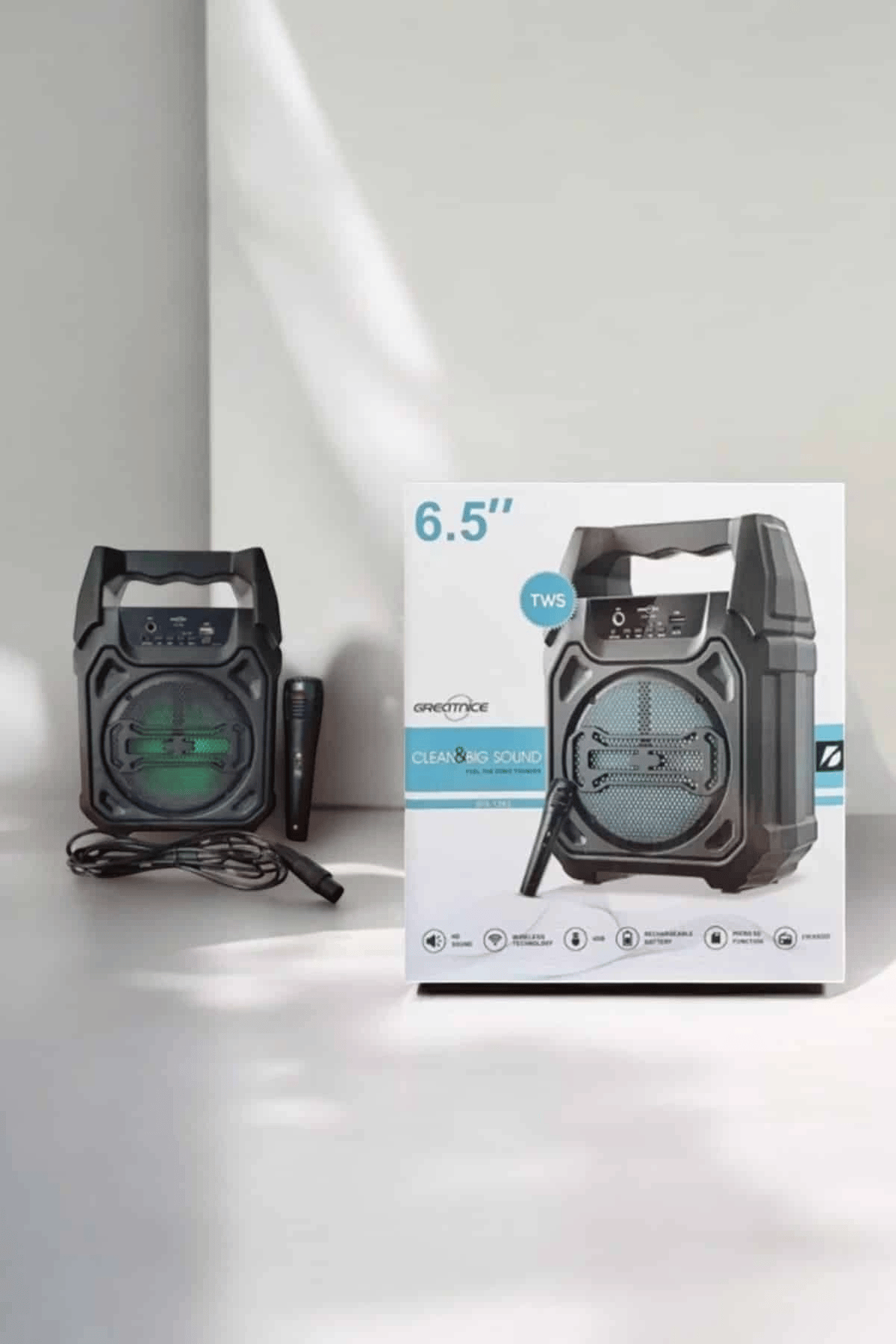 Güçlü ve Şarj Edilebilir Bluetooth Hoparlör 6.5 İnç