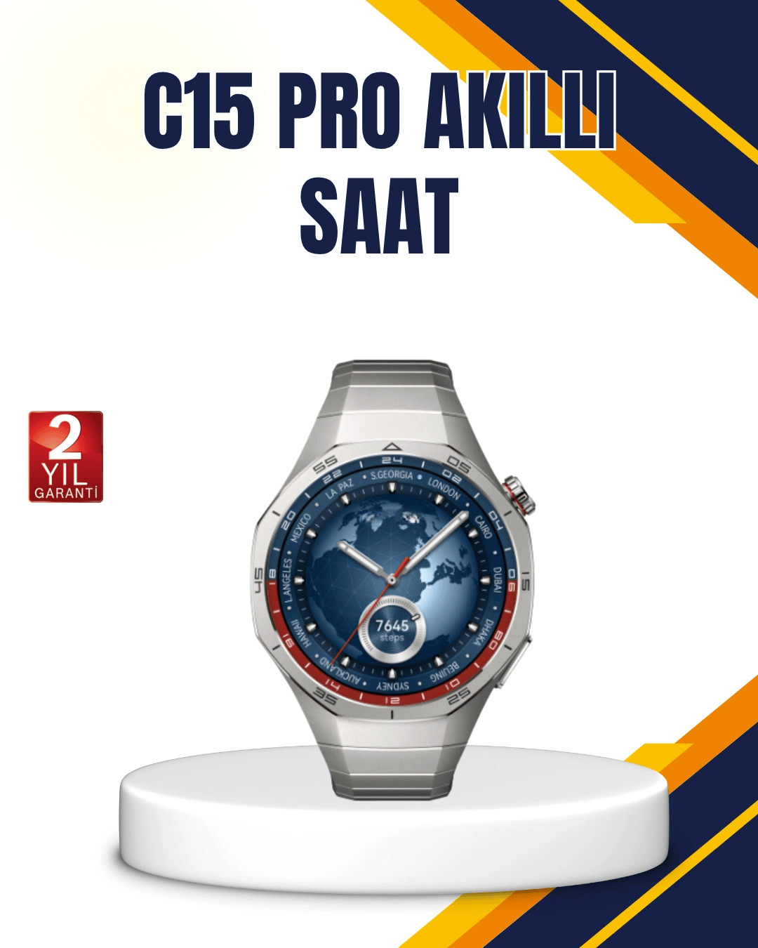 Gümüş Akıllı Saat 46mm Kasa