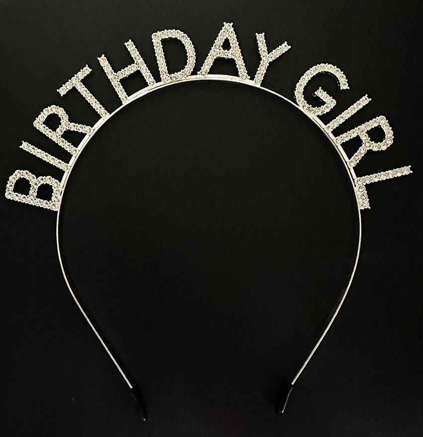 Gümüş Kristal Taşlı Birthday Girl Doğum Günü Tacı İthal Ürün A Kalite 17x16 Cm Bx40