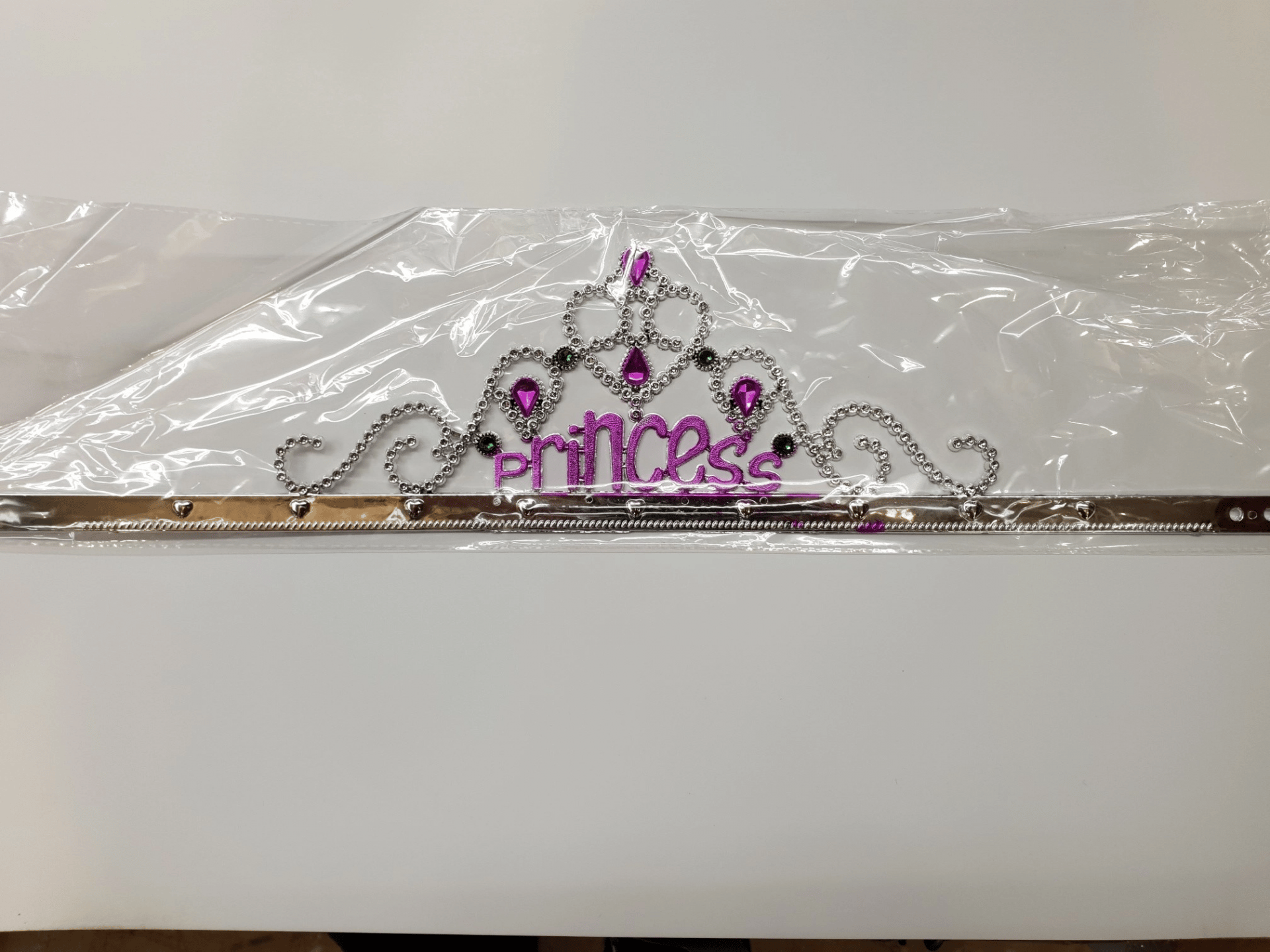 Gümüş Renk Prenses Yazılı Parti Tacı 60 Cm Bx40