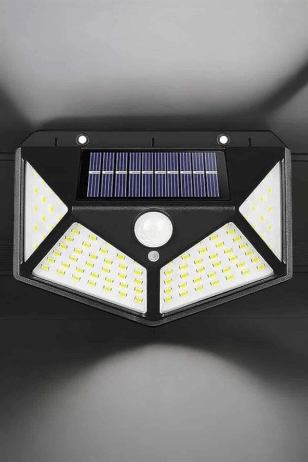 Güneş Enerjili Bahçe Aydınlatma Lambası Solar 100 Led Lamba