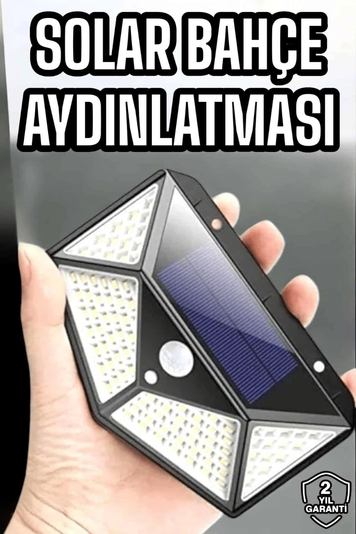 Güneş Enerjili Bahçe Aydınlatma Lambası Solar 100 Led Lamba