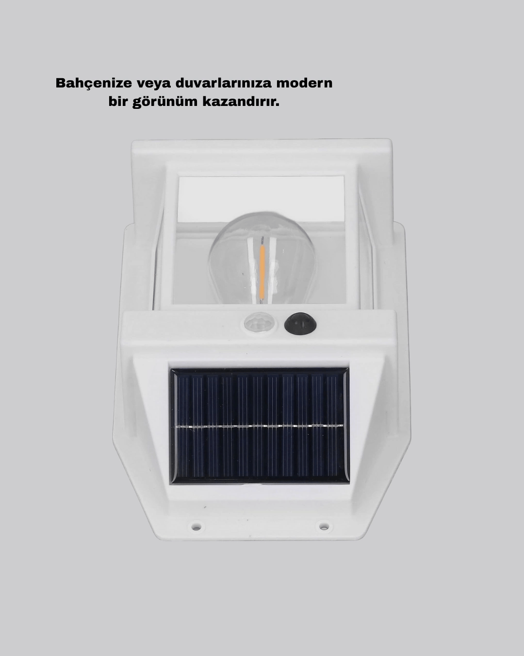 Güneş Enerjili Dış Mekan Sensörlü Duvar Lambası IP65 Su Geçirmez