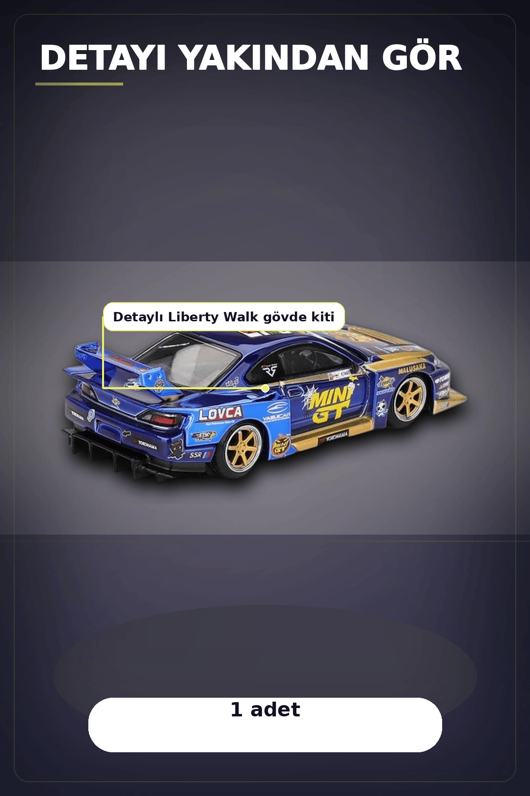 Halloween Temalı 1/64 Nissan S15 Silvia Diecast Model Araba, Koleksiyonluk Parça BX-313404