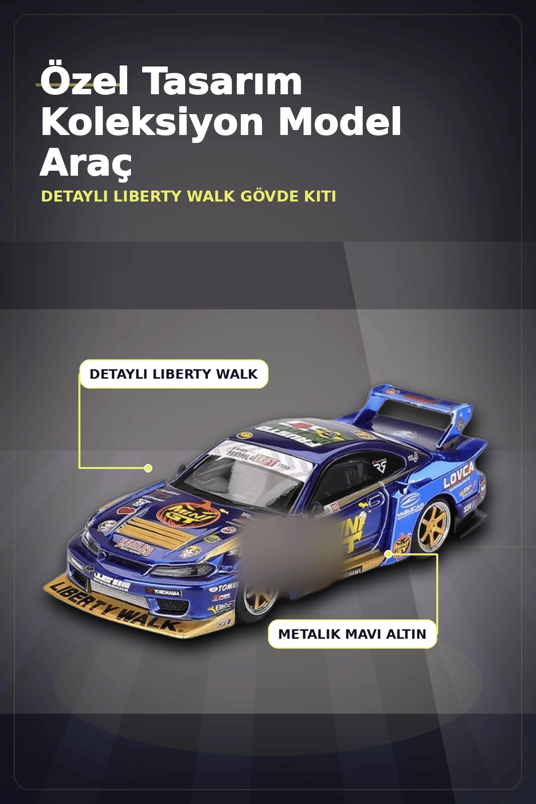 Halloween Temalı 1/64 Nissan S15 Silvia Diecast Model Araba, Koleksiyonluk Parça BX-313404