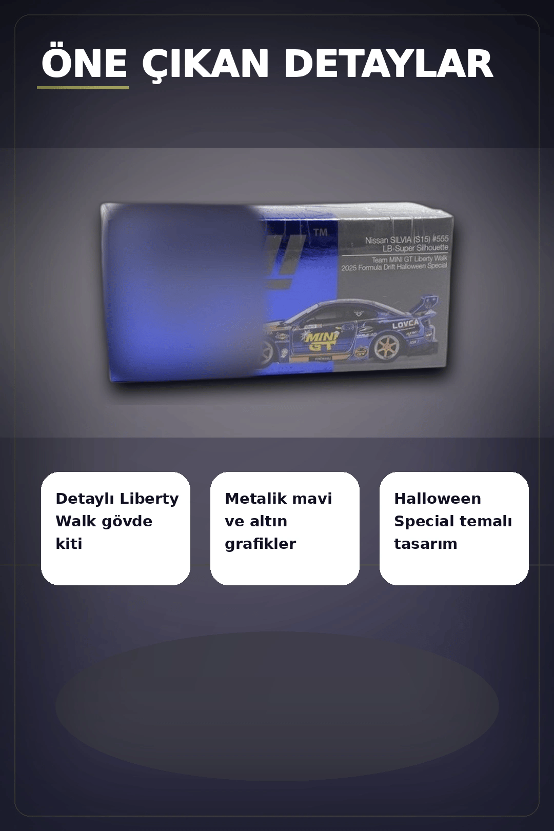 Halloween Temalı 1/64 Nissan S15 Silvia Diecast Model Araba, Koleksiyonluk Parça BX-313404