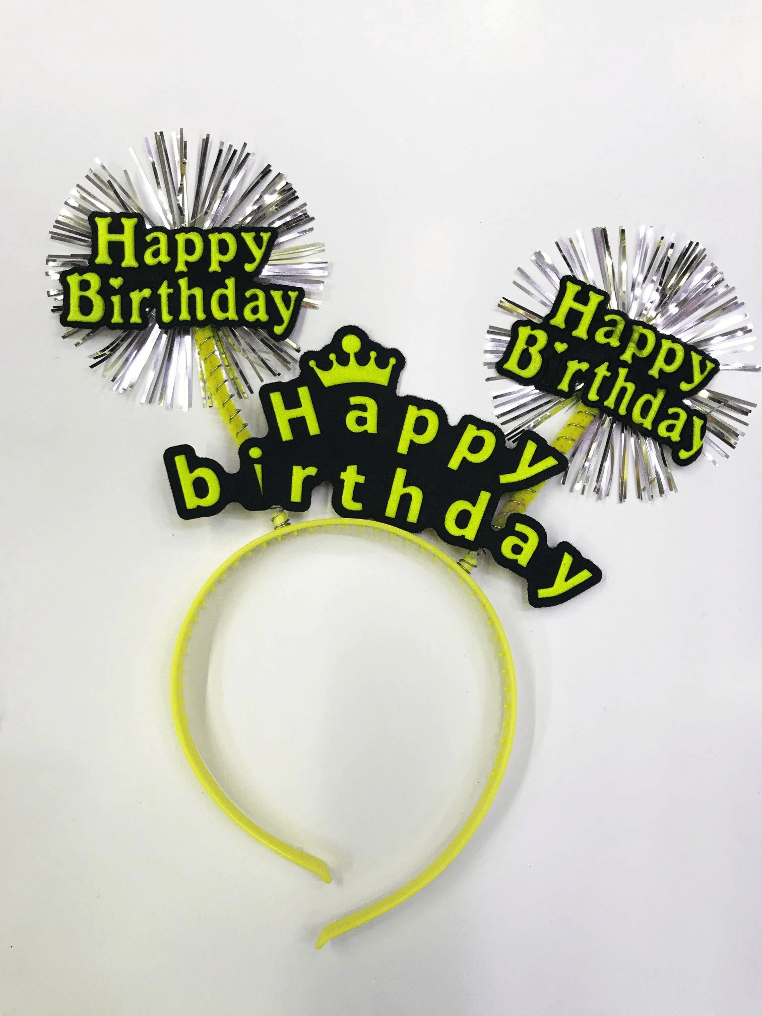 Happy Birthday Neon Renk Doğum Günü Tacı 12 Adet Bx40