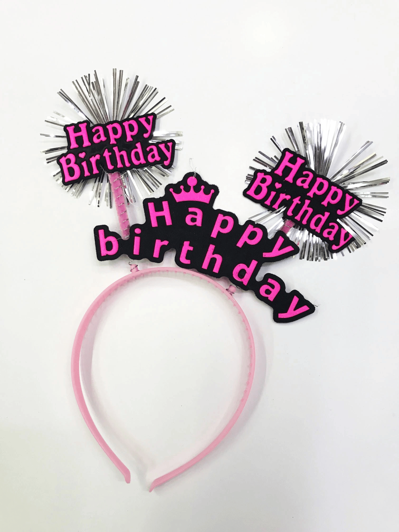 Happy Birthday Neon Renk Doğum Günü Tacı 12 Adet Bx40