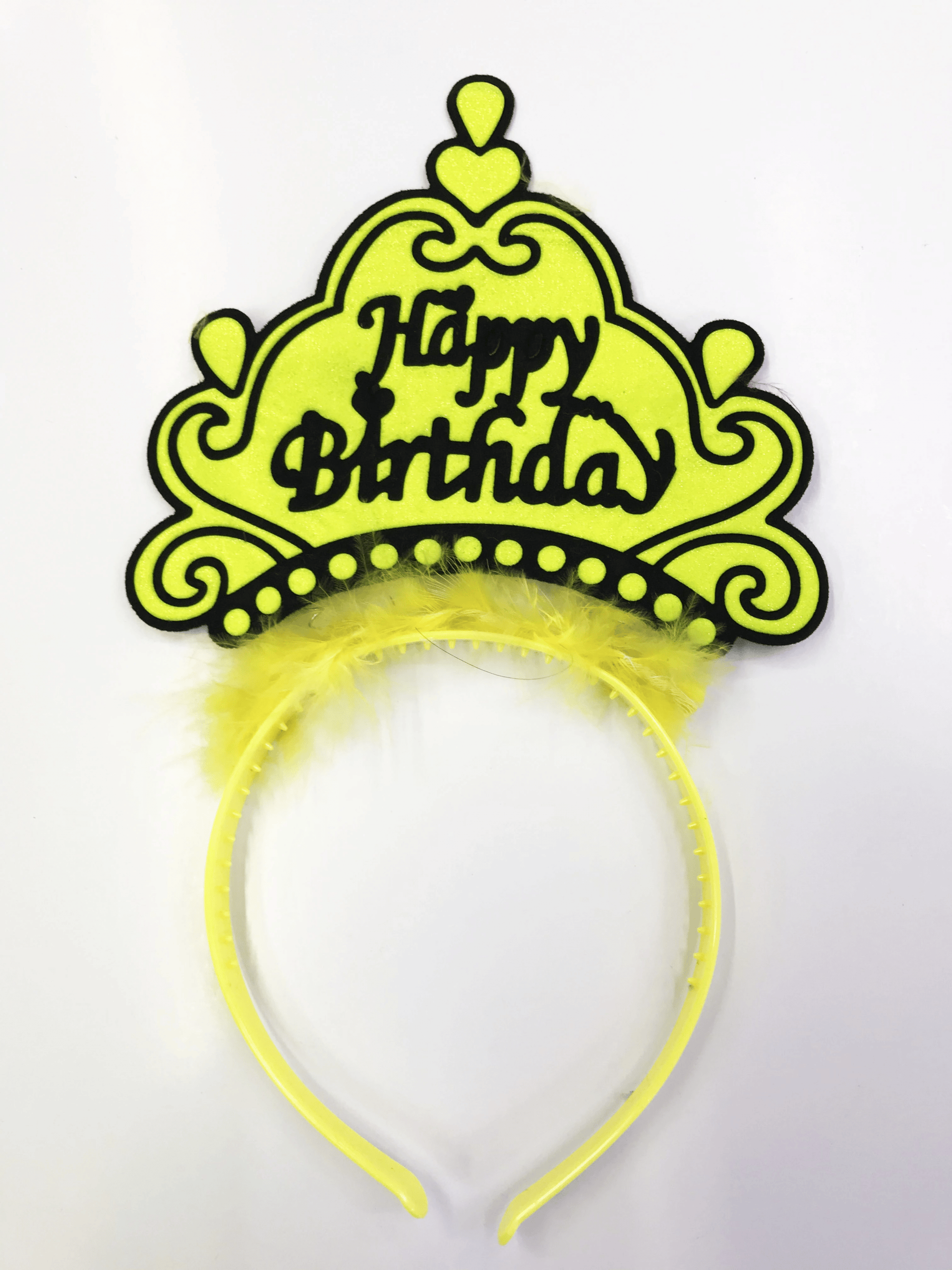 Happy Birthday Yazılı Neon Renk Taç 12 Adet Bx40