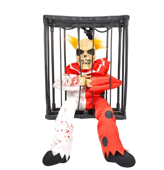 Hareketli Sesli Sensörlü Mahkum Joker İskelet Dekorasyon 22x27 Cm Bx40